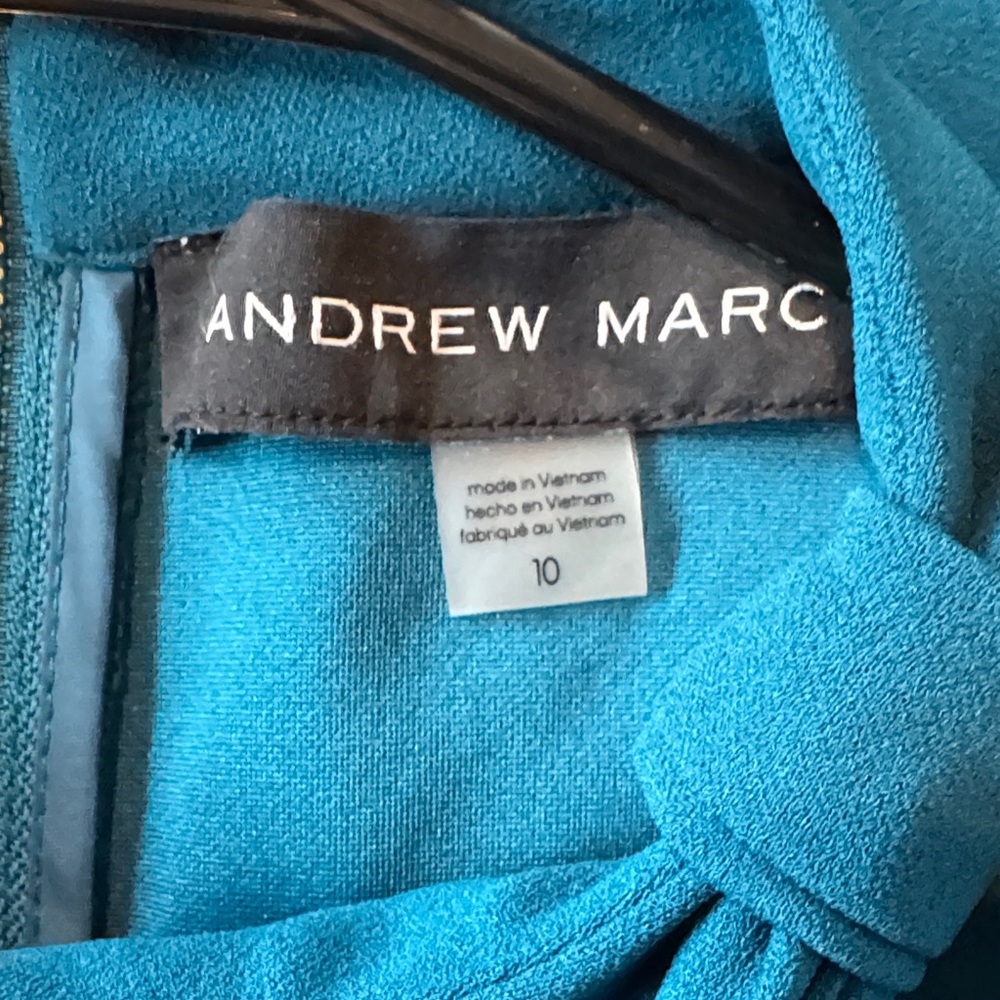 Andrew Marc Teal Long Sleeve Dress - Picture 7 of 9